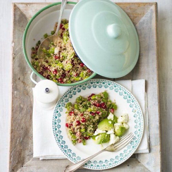 Warme Quinoasalade Met Tuinbonen En Granaatappel Recept Okoko Recepten